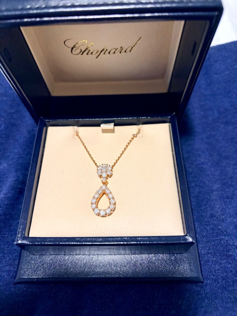 Authentic Chopard L'Heure Du Diamant Gold Diamond Necklace